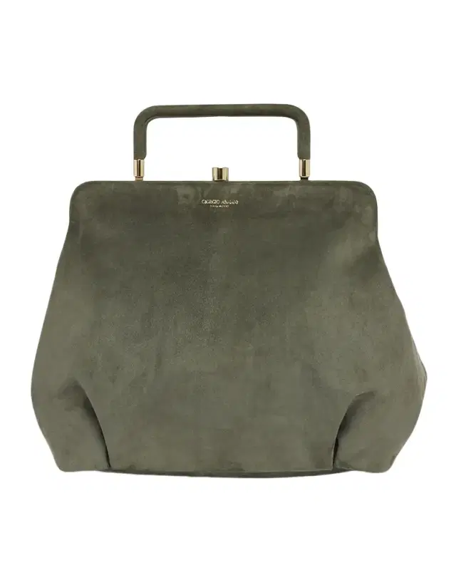 Giorgio Armani Pleated Suede Shoulder Bag