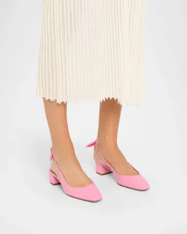 Aquazzura Very Bow Tie Leather Slingback Pumps | Thumbnail 2