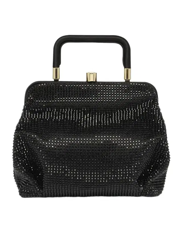 Giorgio Armani Pleated Rhinestone Satin Shoulder Bag