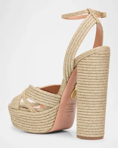 Aquazzura Sundance Lurex Platform Sandals | Thumbnail 3 Aquazzura Sundance Lurex Platform Sandals | Thumbnail 3