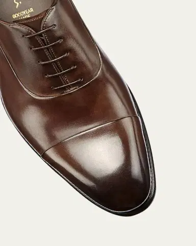 Santoni Men's Isaac Cap-Toe Leather Oxford Shoes | Thumbnail 2