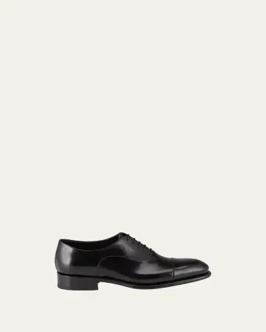 Santoni Men's Isaac Cap-Toe Leather Oxford Shoes | Thumbnail 3