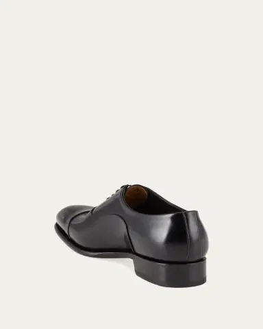 Santoni Men's Isaac Cap-Toe Leather Oxford Shoes | Thumbnail 4