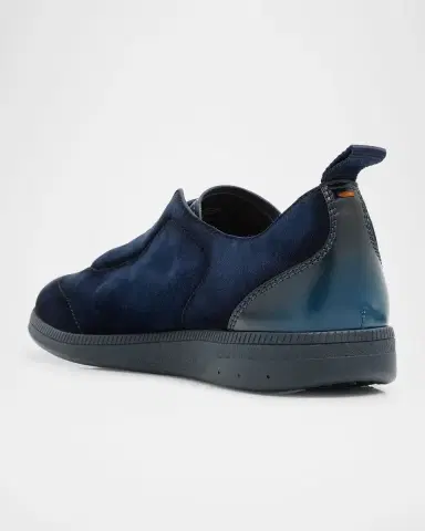 Santoni Men's Lume Suede Stretch-Lace Low-Top Sneakers | Thumbnail 2 Santoni Men's Lume Suede Stretch-Lace Low-Top Sneakers | Thumbnail 2