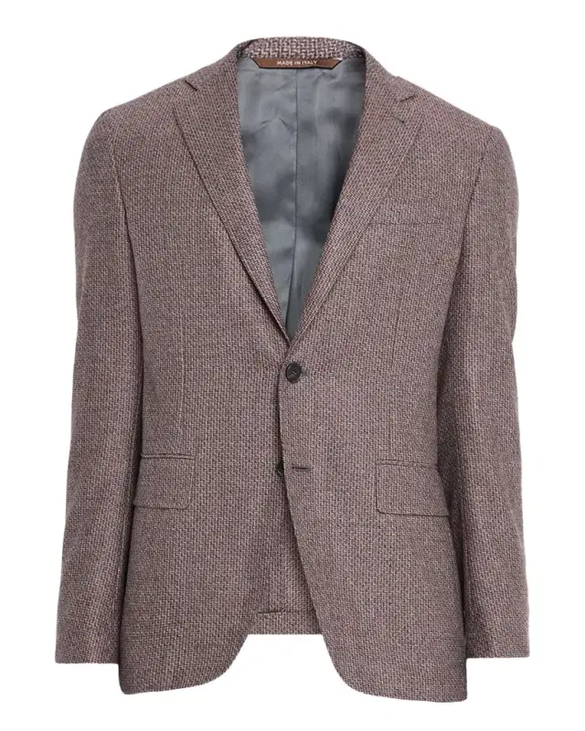 Men 's Stepweave Wool Notch Lapel Sport Coat
