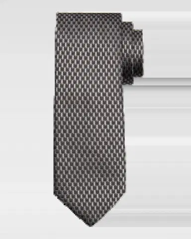 Canali Men's Multi-Geometric Jacquard Silk Tie | Thumbnail 2