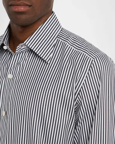 Tom Ford Men's Silk and Cotton Ladder Stripe Slim-Fit Dress Shirt | Thumbnail 5 Tom Ford Men's Silk and Cotton Ladder Stripe Slim-Fit Dress Shirt | Thumbnail 5
