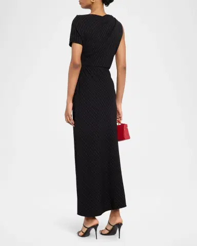 Brandon Maxwell The Lowery Asymmetric Draped Dress | Thumbnail 3 Brandon Maxwell The Lowery Asymmetric Draped Dress | Thumbnail 3