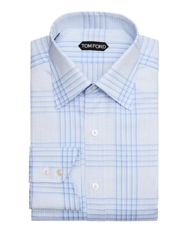 Men 's Bicolor Check Cotton Sport Shirt