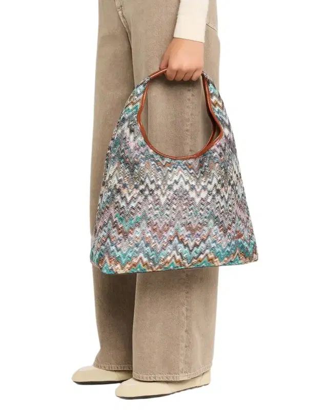 Large Zigzag Canvas Tote Bag