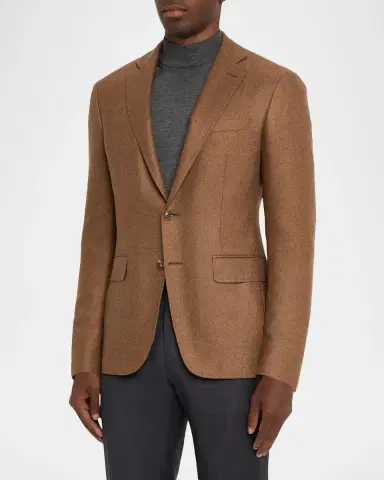 Canali Men 's Cashmere and Silk Notch Lapel Blazer | Thumbnail 4 Canali Men 's Cashmere and Silk Notch Lapel Blazer | Thumbnail 4