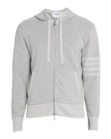 Thom Browne Men's Cotton 4-Bar Stripe Sleeve Full-Zip Hoodie | Thumbnail 1