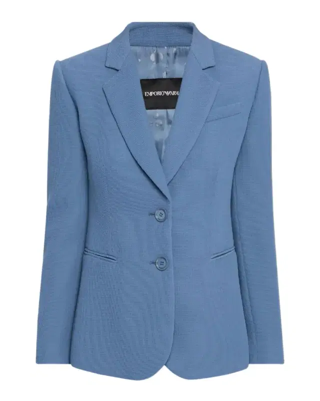 Emporio Armani Single-Breasted Pique Blazer