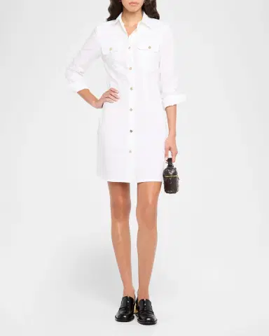 Emporio Armani Cotton Poplin Mini Shirtdress | Thumbnail 4