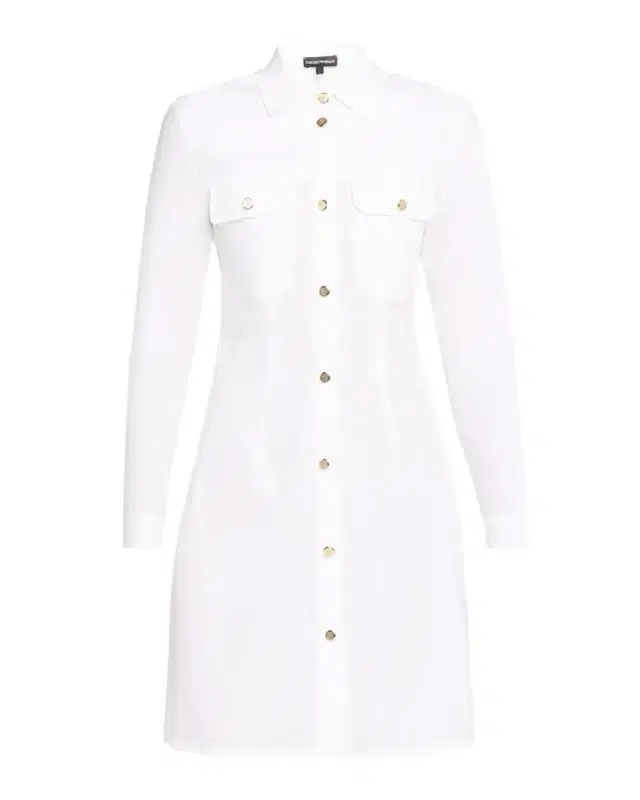 Cotton Poplin Mini Shirtdress
