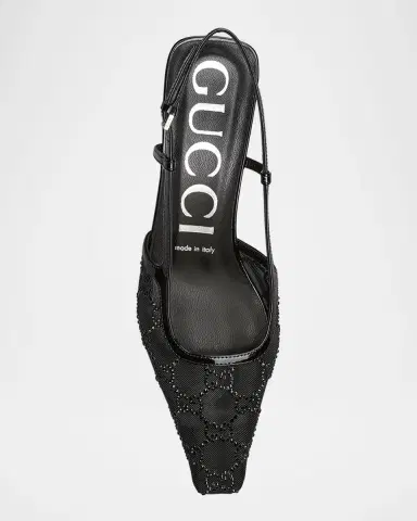 Gucci Demi Crystal Mesh Slingback Pumps | Thumbnail 4 Gucci Demi Crystal Mesh Slingback Pumps | Thumbnail 4