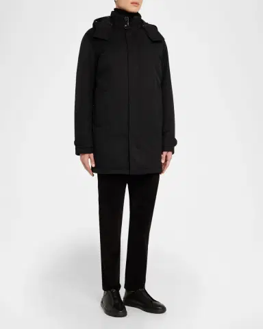 Zegna Men's Padded Technical Parka Jacket | Thumbnail 2 Zegna Men's Padded Technical Parka Jacket | Thumbnail 2