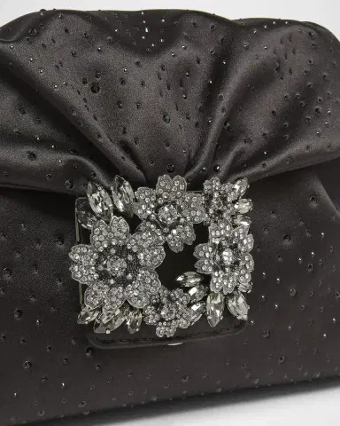 Roger Vivier Bouquet Rhinestone Satin Shoulder Bag | Thumbnail 4 Roger Vivier Bouquet Rhinestone Satin Shoulder Bag | Thumbnail 4