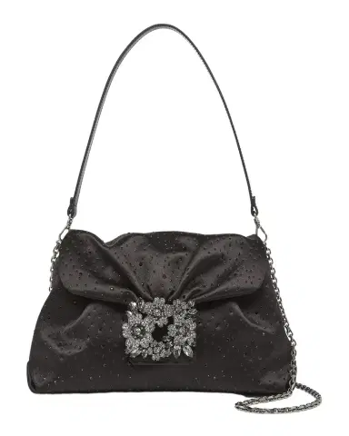 Roger Vivier Bouquet Rhinestone Satin Shoulder Bag | Thumbnail 1 Roger Vivier Bouquet Rhinestone Satin Shoulder Bag | Thumbnail 1