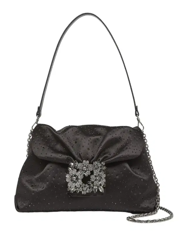 Bouquet Rhinestone Satin Shoulder Bag