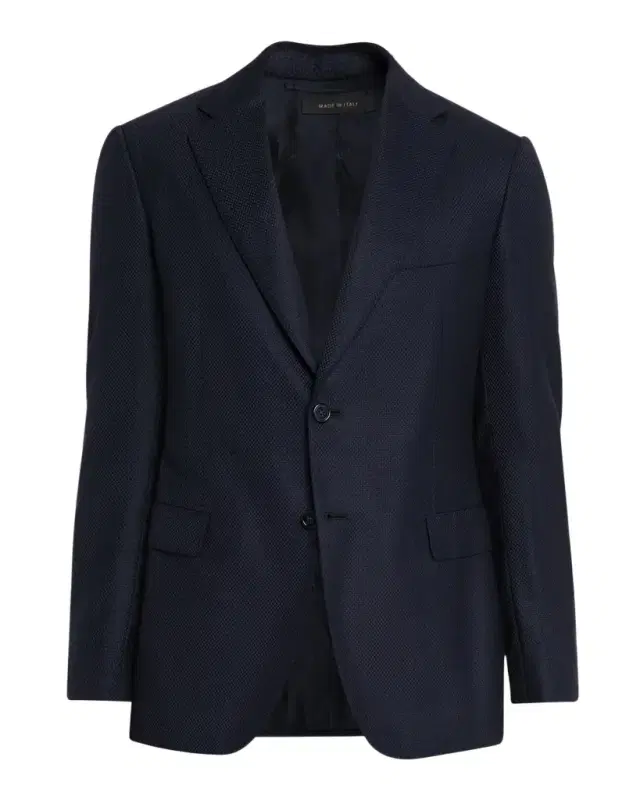 Men 's Wool Hopsack Single-Breasted Blazer