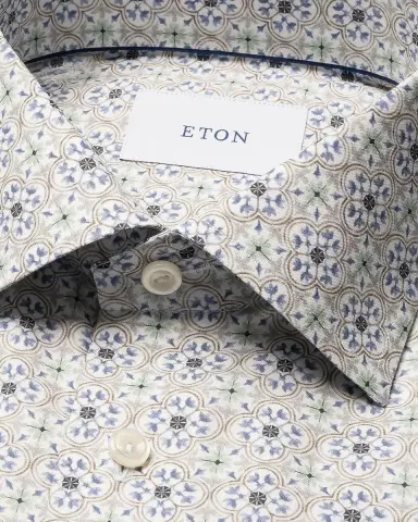 Eton Men's Signature Cotton Tencel Medallion Contemporary-Fit Dress Shirt | Thumbnail 5