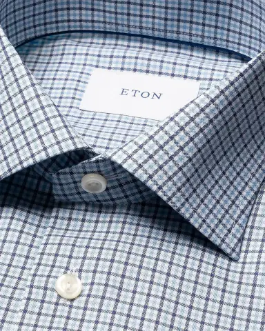 Eton Men's Signature Oxford Grid Check Contemporary-Fit Dress Shirt | Thumbnail 5 Eton Men's Signature Oxford Grid Check Contemporary-Fit Dress Shirt | Thumbnail 5
