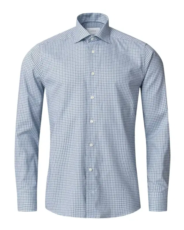 Men 's Signature Oxford Grid Check Contemporary-Fit Dress Shirt
