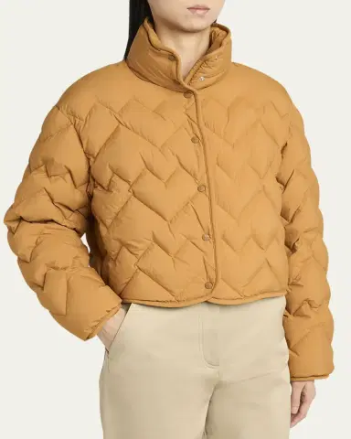Moncler Senevee Chevron-Quilted Short Down Jacket | Thumbnail 4 Moncler Senevee Chevron-Quilted Short Down Jacket | Thumbnail 4