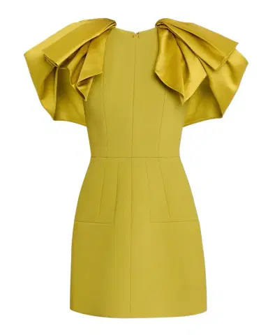 Dice Kayek Satin Bow-Sleeve Mini Crepe Dress | Thumbnail 1