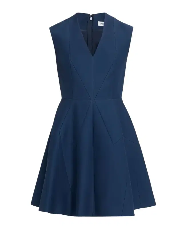 Sleeveless Geometric Seamed Mini Dress