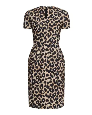 Dice Kayek Leopard-Print Short-Sleeve Sheath Dress | Thumbnail 1 Dice Kayek Leopard-Print Short-Sleeve Sheath Dress | Thumbnail 1