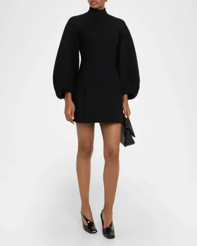 Dice Kayek High-Neck Balloon-Sleeve Mini Dress | Thumbnail 2