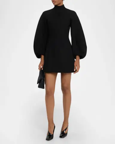 Dice Kayek High-Neck Balloon-Sleeve Mini Dress | Thumbnail 4