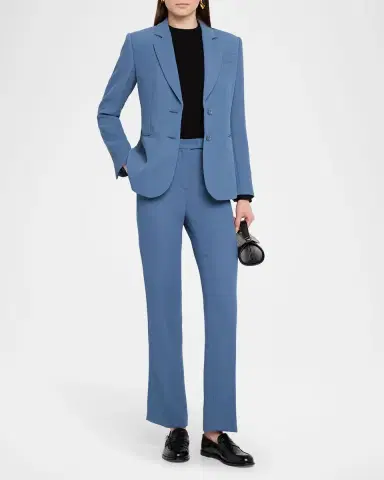 Emporio Armani Cropped Slim-Fit Pique Trousers | Thumbnail 2 Emporio Armani Cropped Slim-Fit Pique Trousers | Thumbnail 2