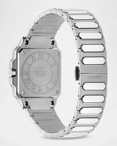 Gucci Men's G-Flat Burgundy-Dial Stainless Steel Bracelet Watch, 30mm | Thumbnail 3 Gucci Men's G-Flat Burgundy-Dial Stainless Steel Bracelet Watch, 30mm | Thumbnail 3
