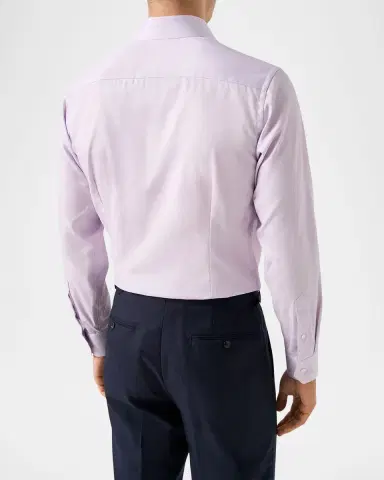 Eton Men's Elevated Textured Supima 120 Slim-Fit Dress Shirt | Thumbnail 3 Eton Men's Elevated Textured Supima 120 Slim-Fit Dress Shirt | Thumbnail 3