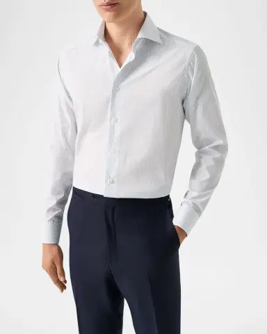 Eton Men's Elevated Stripe Supima 120 Slim-Fit Dress Shirt | Thumbnail 4