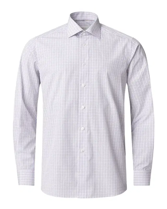 Men 's Elevated Grid Check Supima 120 Contemporary-Fit Dress Shirt
