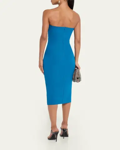 Chiara Boni La Petite Robe Strapless Ruched Bodycon Midi Dress | Thumbnail 3 Chiara Boni La Petite Robe Strapless Ruched Bodycon Midi Dress | Thumbnail 3