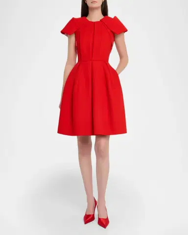 Dice Kayek Short-Sleeve Pleated Mini Dress | Thumbnail 2