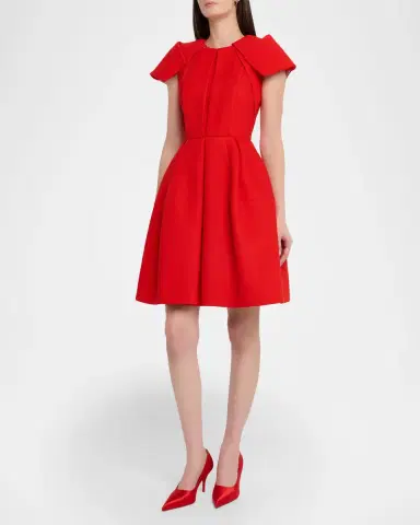 Dice Kayek Short-Sleeve Pleated Mini Dress | Thumbnail 4
