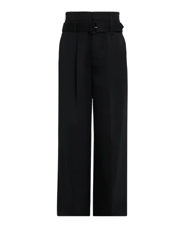Men's High-Rise Wide Trousers with Belt