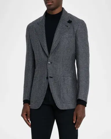 Brioni Men's Silk and Wool Mix Houndstooth Sport Coat | Thumbnail 4 Brioni Men's Silk and Wool Mix Houndstooth Sport Coat | Thumbnail 4