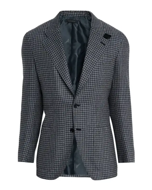 Men 's Silk and Wool Mix Houndstooth Sport Coat