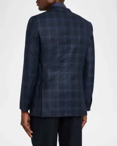 Brioni Men's Plaid Single-Breasted Blazer Jacket | Thumbnail 3 Brioni Men's Plaid Single-Breasted Blazer Jacket | Thumbnail 3