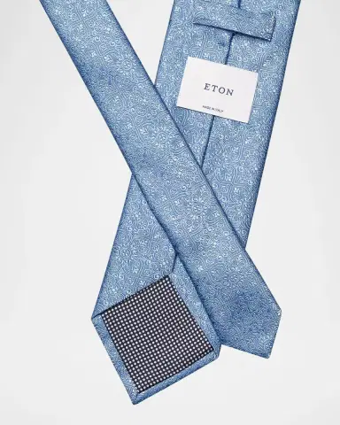 Eton Men's Medallion Woven Silk Tie | Thumbnail 2