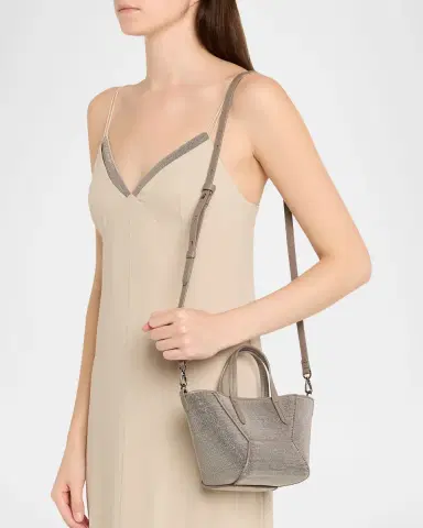Brunello Cucinelli Duo All Over Monili Leather Mini Tote Bag | Thumbnail 6 Brunello Cucinelli Duo All Over Monili Leather Mini Tote Bag | Thumbnail 6