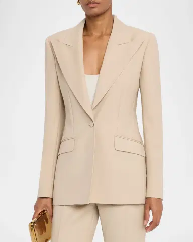 Gabriela Hearst Leiva Single-Breasted Blazer Jacket | Thumbnail 3
