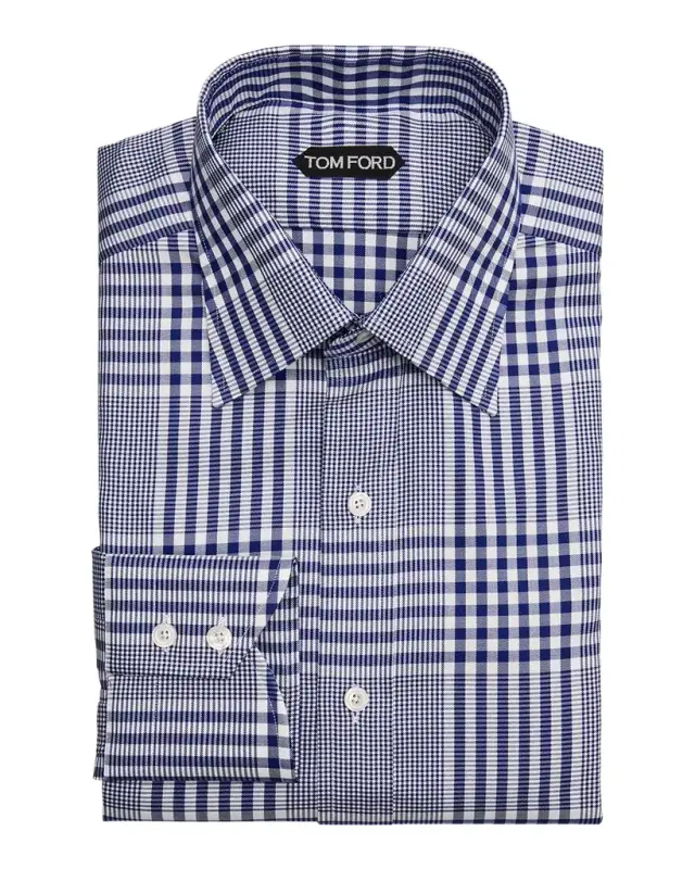 Men 's Exploded Check Cotton Sport Shirt
